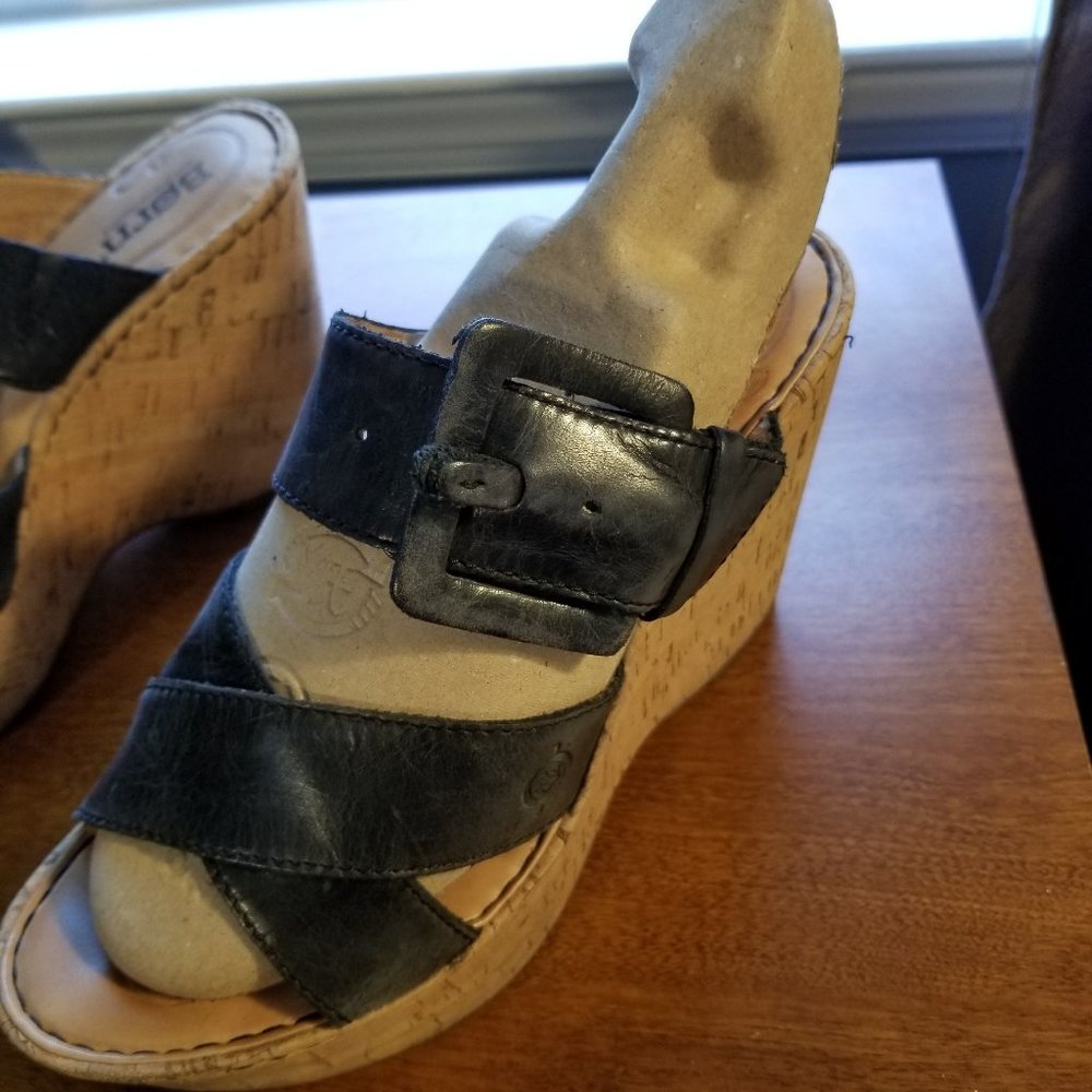 "Hand Crafted" /Cork & Leather/ Platform/ Shoes